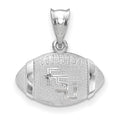 Sterling Silver Rhodium-plated LogoArt Florida State University F-S-U Domed Football Pendant