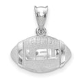 Sterling Silver Rhodium-plated LogoArt Louisiana State University L-S-U Domed Football Pendant