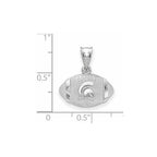Sterling Silver Rhodium-plated LogoArt Michigan State University Spartan Football Pendant