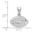 Sterling Silver Rhodium-plated LogoArt Oklahoma State University O-S-U Football Pendant