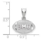 Sterling Silver Rhodium-plated LogoArt Southern Methodist University S-M-U Football Pendant
