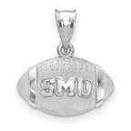 Sterling Silver Rhodium-plated LogoArt Southern Methodist University S-M-U Football Pendant