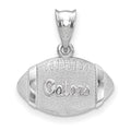 Sterling Silver Rhodium-plated LogoArt University of Florida Gators Script Football Pendant