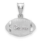 Sterling Silver Rhodium-plated LogoArt University of Florida Gators Script Football Pendant