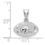 Sterling Silver Rhodium-plated LogoArt The University of Iowa Hawk Football Pendant