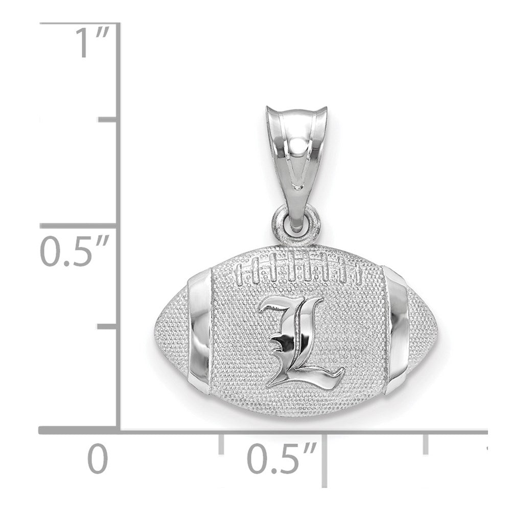 Sterling Silver Rhodium-plated LogoArt University Of Louisville Letter L Football Pendant