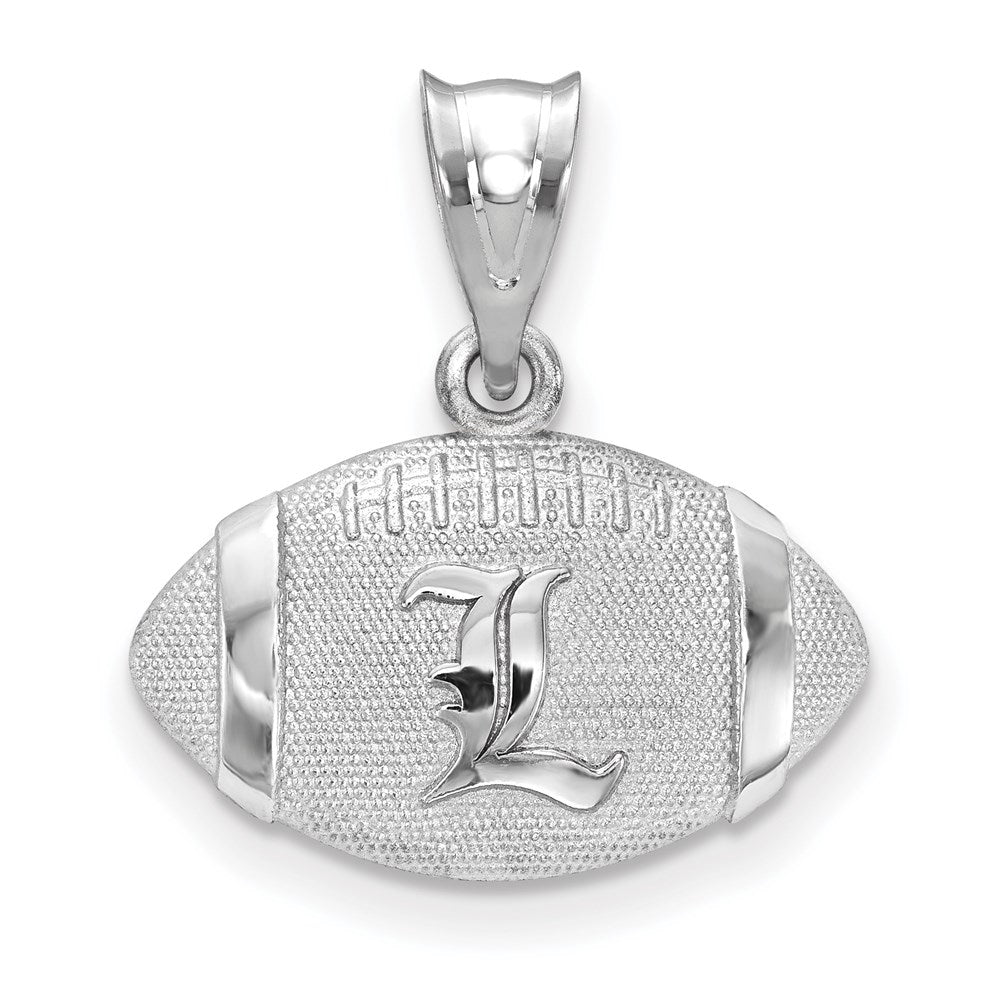Sterling Silver Rhodium-plated LogoArt University Of Louisville Letter L Football Pendant