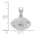 Sterling Silver Rhodium-plated LogoArt University of Oklahoma O-U Football Pendant