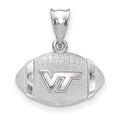 Sterling Silver Rhodium-plated LogoArt Virginia Tech V-T Football Pendant