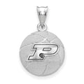 Sterling Silver Rhodium-plated LogoArt Purdue University Letter P Basketball Pendant