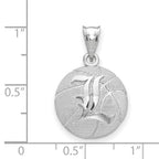 Sterling Silver Rhodium-plated LogoArt University of Louisville Letter L Basketball Pendant