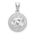 Sterling Silver Rhodium-plated LogoArt University of North Carolina N-C Basketball Pendant