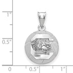 Sterling Silver Rhodium-plated LogoArt University of South Carolina Basketball Pendant