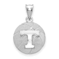 Sterling Silver Rhodium-plated LogoArt University of Tennessee Letter T Basketball Pendant