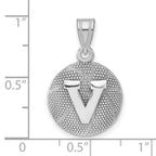 Sterling Silver Rhodium-plated LogoArt University of Virginia Basketball Pendant
