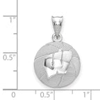 Sterling Silver Rhodium-plated LogoArt University of Wisconsin Basketball Pendant