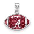 Sterling Silver Rhodium-plated LogoArt University of Alabama Enameled Letter A in Football Pendant