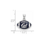 Sterling Silver Rhodium-plated LogoArt University of California Berkeley Enameled Football Pendant