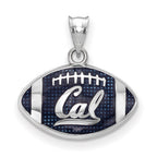 Sterling Silver Rhodium-plated LogoArt University of California Berkeley Enameled Football Pendant