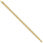 14k 5mm Hollow Double Link 8.25 inch Charm Bracelet