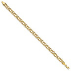 14k 6.25mm Hollow Double Link 8 inch Charm Bracelet