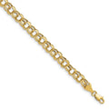 14k 6.25mm Hollow Double Link 7 inch Charm Bracelet