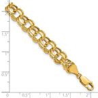 14k 9mm Hollow Double Link 7.25 inch Charm Bracelet
