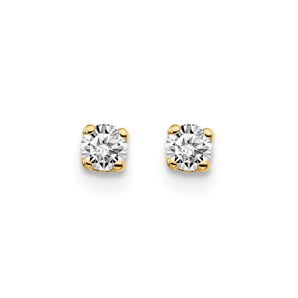 14ky .15ct. I2 K-L Diamond Stud Push-on Post Earrings
