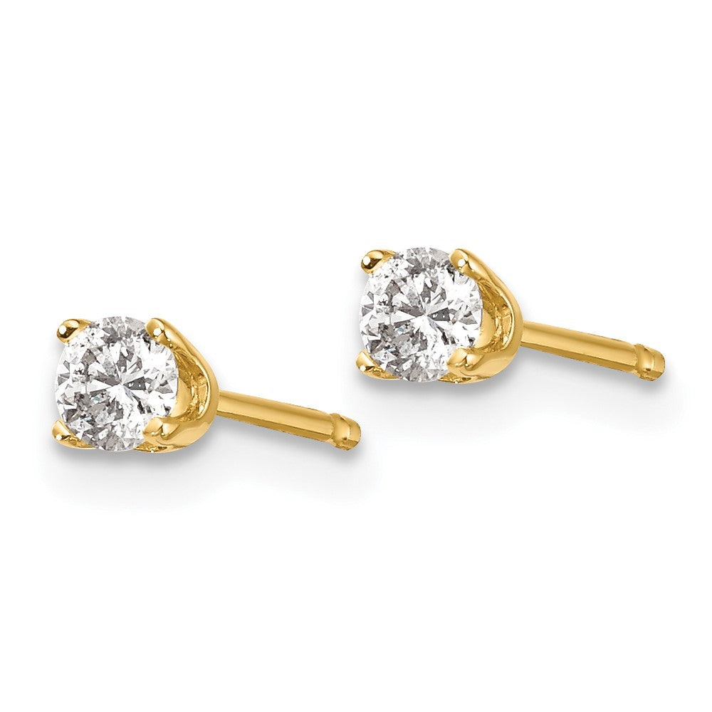 14ky .20ct. I2 K-L Diamond Stud Push-on Post Earrings