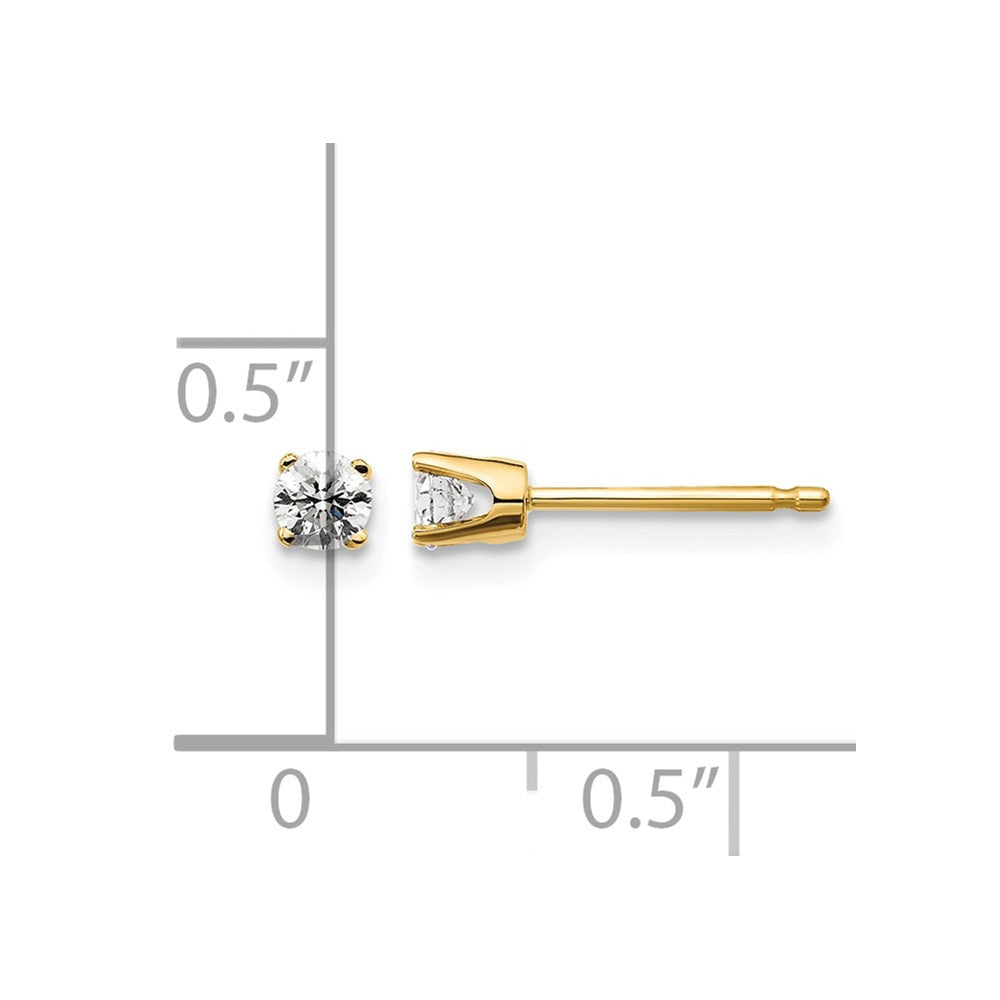 14ky .20ct. I2 K-L Diamond Stud Push-on Post Earrings