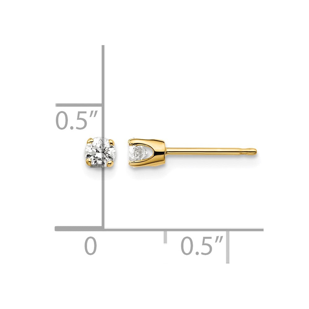14ky .25ct. I2 K-L Diamond Stud Push-on Post Earrings