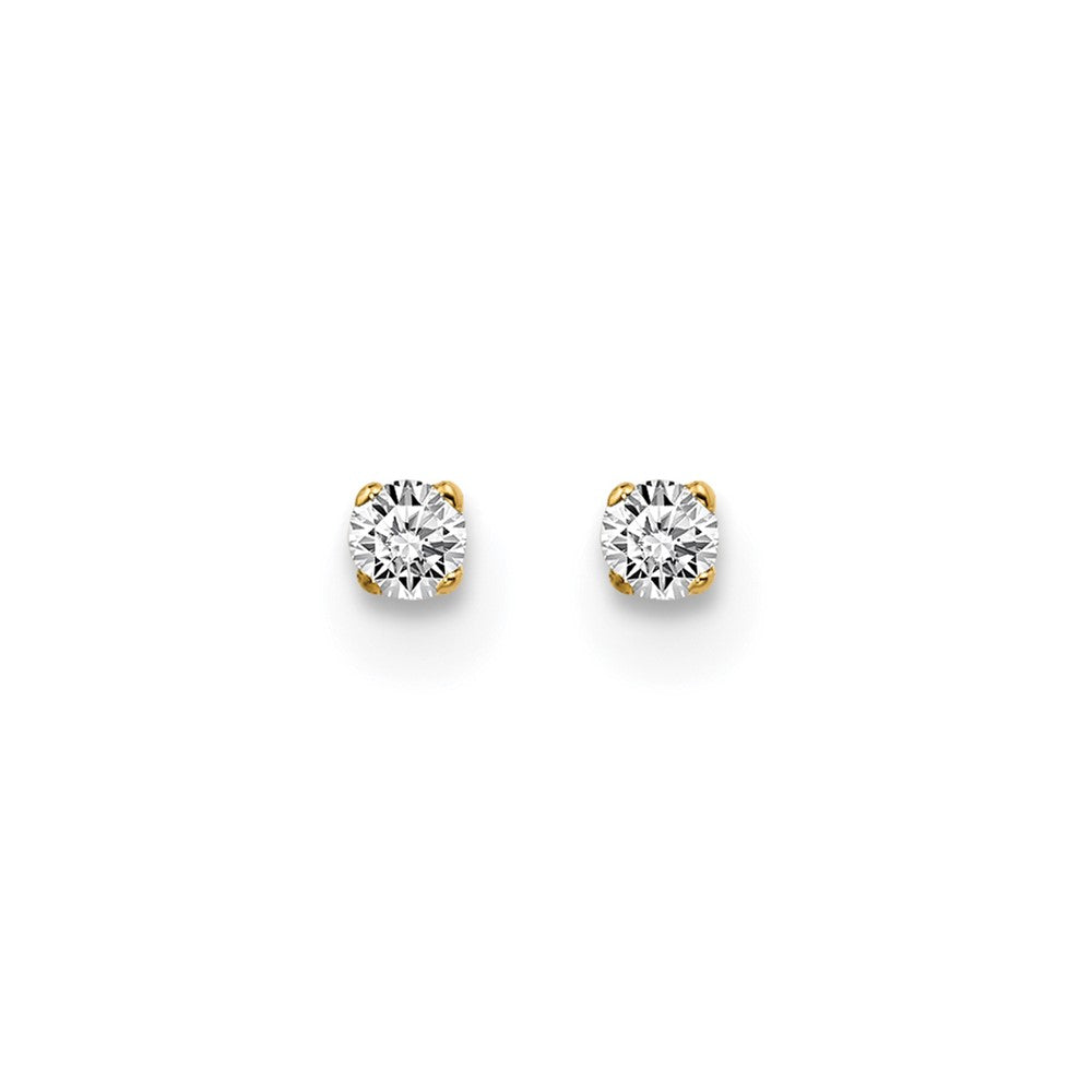 14ky .05ct. I2 K-L Diamond Stud Push-on Post Earrings