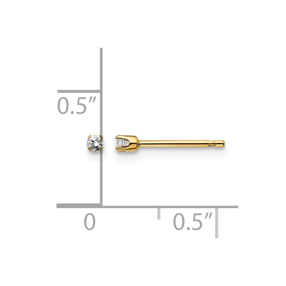 14ky .05ct. I2 K-L Diamond Stud Push-on Post Earrings