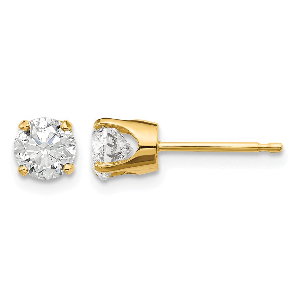 14ky .95ct. I2 K-L Diamond Stud Push-on Post Earrings