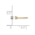 14y .10ct. I1 J-K Diamond Stud Push-on Post Earrings