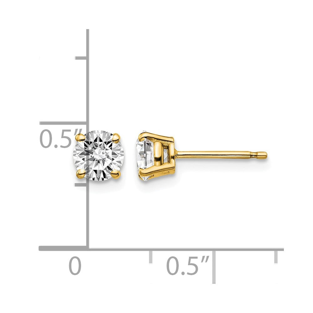 14y 1.00ct. I1 J-K Diamond Stud Push-on Post Earrings