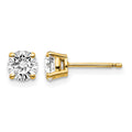 14y 1.00ct. I1 J-K Diamond Stud Push-on Post Earrings