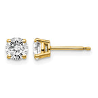 14y 1.00ct. I1 J-K Diamond Stud Push-on Post Earrings