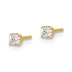 14y .15ct. I1 J-K Diamond Stud Push-on Post Earrings