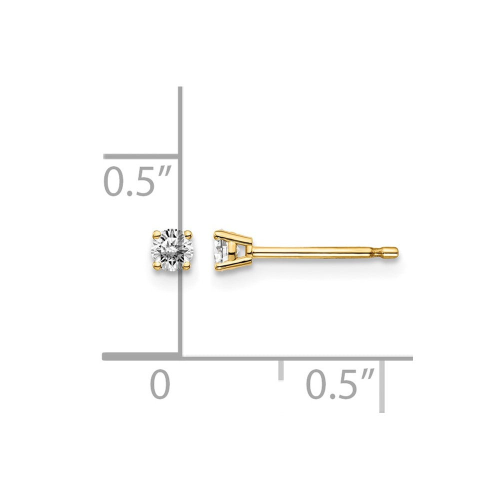 14y .15ct. I1 J-K Diamond Stud Push-on Post Earrings