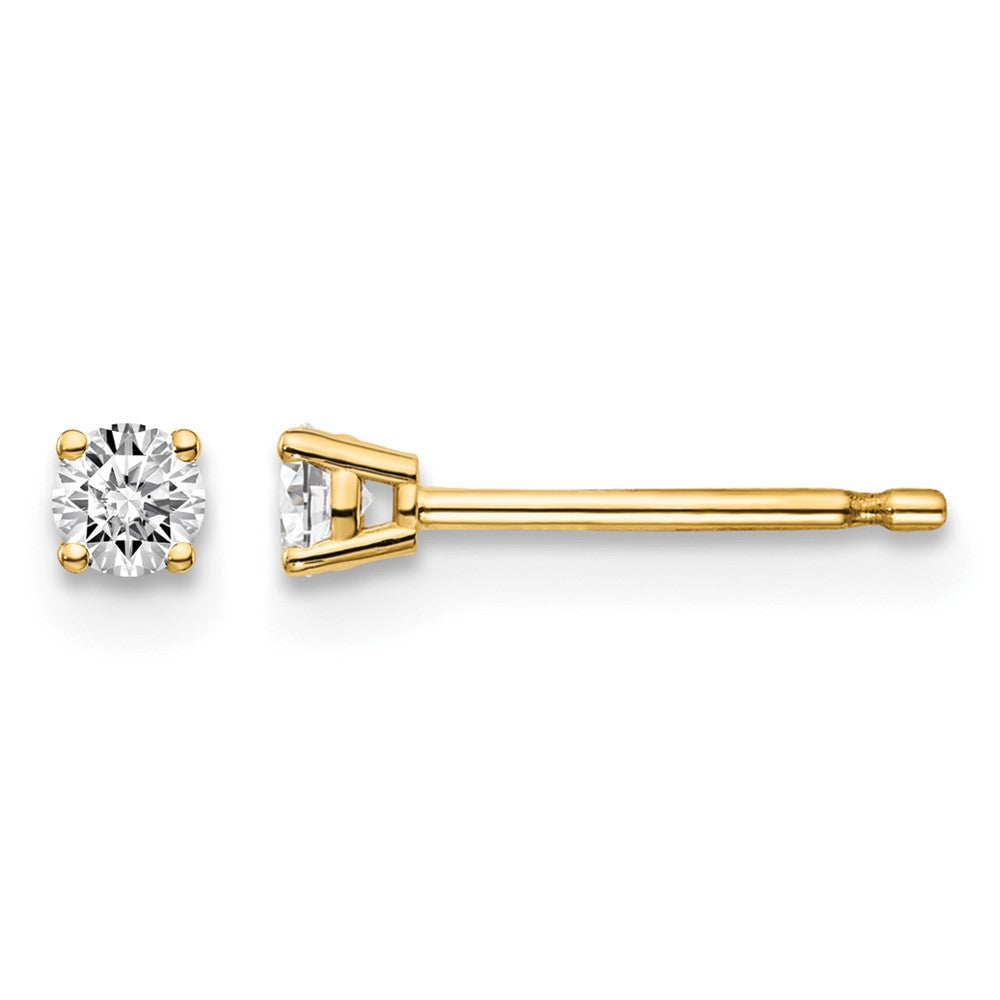 14y .15ct. I1 J-K Diamond Stud Push-on Post Earrings