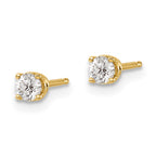 14y .20ct. I1 J-K Diamond Stud Push-on Post Earrings