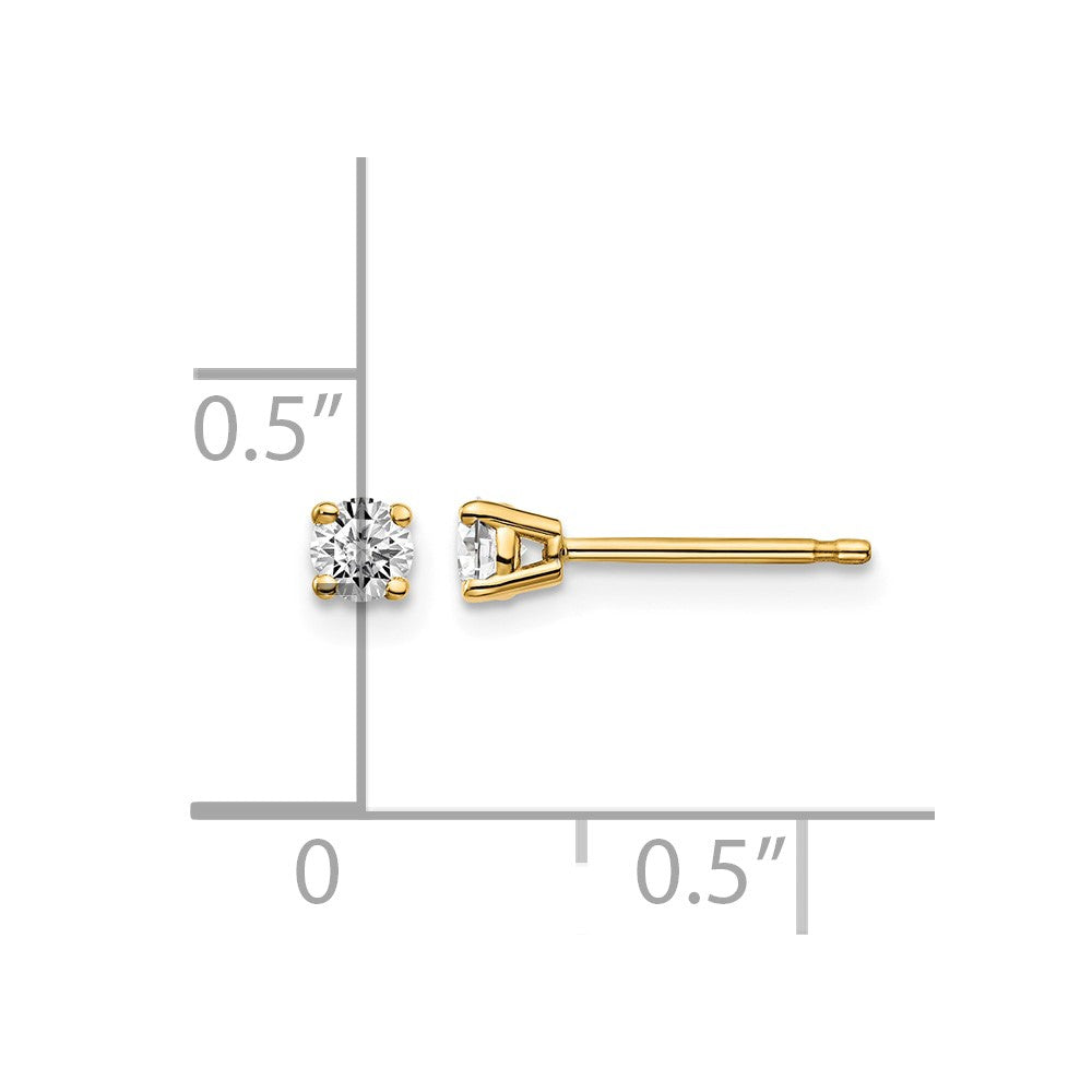 14y .20ct. I1 J-K Diamond Stud Push-on Post Earrings