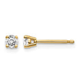 14y .20ct. I1 J-K Diamond Stud Push-on Post Earrings