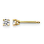 14y .20ct. I1 J-K Diamond Stud Push-on Post Earrings