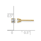 14y .25ct. I1 J-K Diamond Stud Push-on Post Earrings