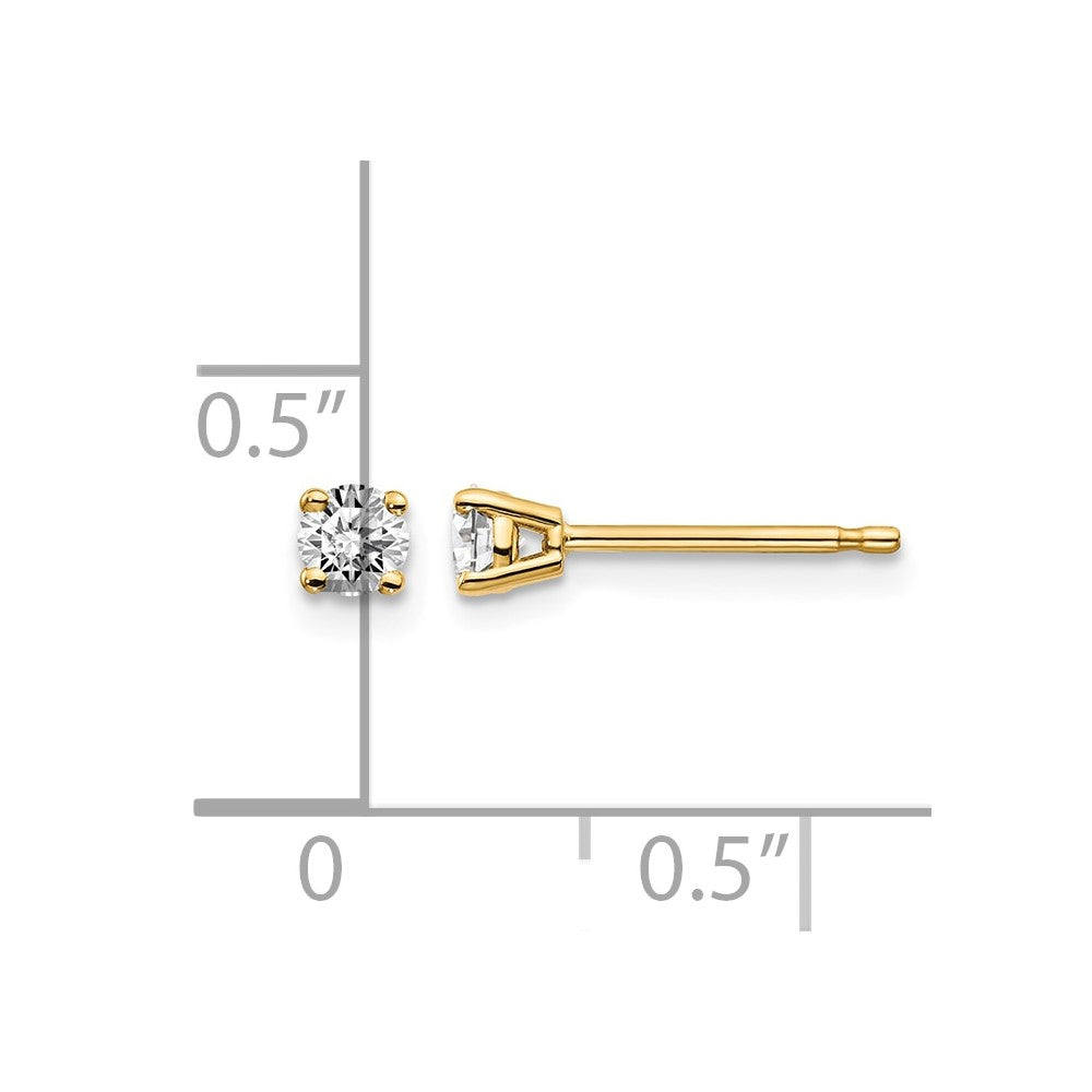 14y .25ct. I1 J-K Diamond Stud Push-on Post Earrings