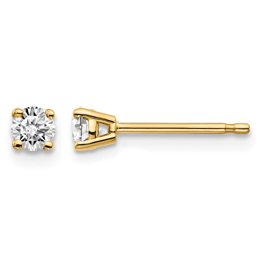 14y .25ct. I1 J-K Diamond Stud Push-on Post Earrings
