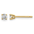14y .25ct. I1 J-K Diamond Stud Push-on Post Earrings