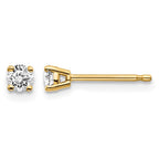 14y .25ct. I1 J-K Diamond Stud Push-on Post Earrings